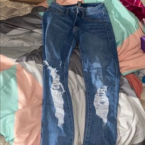 Blue rewash skinny  jeans